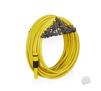 Relaxdays Enrollador de mangueras con rosas marrón