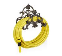 Relaxdays Enrollador de mangueras vintage marrón