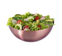 Relaxdays Ensaladera de Acero Inoxidable, Frutero Cobrizo, Cuenco de Cocina, Bol Repostería, 9 x 23,5 cm, Cobre