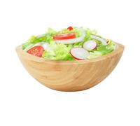 Relaxdays Ensaladera de bambú, Ovalada, HxBxT: 10 x 25 x 23 cm, Fuente para ensaladas, Snacks, frutero, Natural