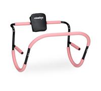Relaxdays Entrenador Abdominal, AB Roller, 68,5 x 69 x 65 cm, Entrenamiento Efectivo en Casa, para Sit-ups, Rosa/Negro, Acero, Plástico