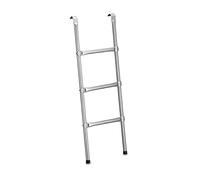 Relaxdays Leiter Escalera Cama Elástica, Escalerilla Trampolín, 96 cm, con Enganche, 3 Peldaños, Universal, Acero, Plateado, 96 x 37 x 6 cm