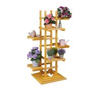 Relaxdays Escalera de madera para plantas 6 pisos marrón claro