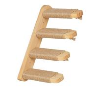Relaxdays Escalera Gatos Pared, Peldaños Gatitos 4 Escalones, 29x34x22,5 cm, Accesorio Circuito, Madera y Yute, Natural