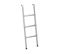 Relaxdays Escalera Cama Elástica, Escalerilla Trampolín, 96 cm, con Enganche, 3 Peldaños, Universal, Acero, Plateado