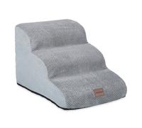 Relaxdays Escalera para Perros, 3 Peldaños, Escalón Gatos, Cama y Sofá, Antideslizante, 33x41x54cm, Gris