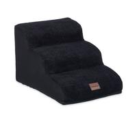 Relaxdays Escalera para Perros, 3 Peldaños, Escalón Gatos, Cama y Sofá, Antideslizante, 33x41x54cm, Negro
