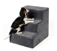 Relaxdays Escalera para mascotas 3 peldaños gris