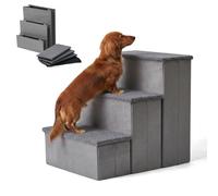 Relaxdays Escalera para Perros, 3 peldaños, almacén, 48x40x54 cm, Gris