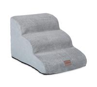 Relaxdays Escalera para Perros, 3 Peldaños, Escalón Gatos, Cama y Sofá, Antideslizante, 33x41x54cm, Gris