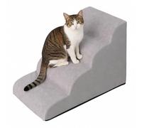relaxdays Escalera para Perros, Antideslizante, Cama y sofá, 4 peldaños | antideslizante, para cama y sofá, con funda extraíble, peldaños para perros