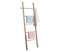 Relaxdays Escalera nogal para toallas 5 peldaños marrón claro