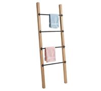 Relaxdays Escalera toallero 4 barras madera-metal marrón claro,negro