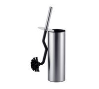 Relaxdays Escobilla para WC con limpiador del aro negro,plata