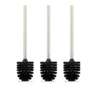 Relaxdays Escobillas de baño set de 3 negro negro,plata