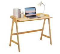 Relaxdays Escritorio Madera, 81,5 x 107 x 48,5 cm, Natural | mesita de trabajo, mesa para el ordenador en casa
