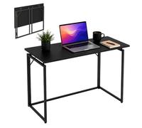 Relaxdays Escritorio Plegable, Al x An x P: 74 x 100 x 50 cm | ahorra espacio, mesa para teletrabajo, negro