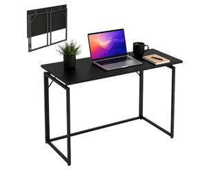 Relaxdays Escritorio Plegable, Al x An x P: 74 x 100 x 50 cm | ahorra espacio, mesa para teletrabajo, negro