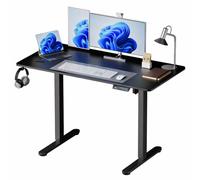 Relaxdays Escritorio regulable con pantalla negro