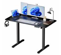 Relaxdays Escritorio regulable con pantalla negro