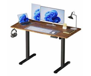 Relaxdays Escritorio Regulable en Altura, eléctrico con Display LED, 120x160x60, Metal, Estilo Industrial, marrón/Negro