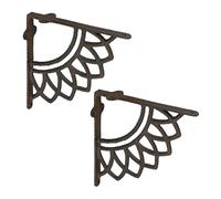 Relaxdays Escuadras para Estanterías, Set 2, Hierro Fundido, Diseño Mandala Antiguo, Ángulos Estantes y Baldas, Marrón, 18,5 x 4 x 19 cm