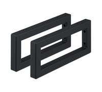 Relaxdays Escuadras Repisa, Set de 2, 35 cm, Soportes Estantes o Lavabo Pared, Acero, Sujeta Baldas Rectangulares, Negro, 100%