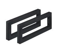 Relaxdays Escuadras Repisa, Set de 2, 40 cm, Soportes Estantes o Lavabo Pared, Acero, Sujeta Baldas Rectangulares, Negro