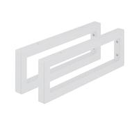 Relaxdays Escuadras Repisa, Set de 2, 45 cm, Soportes Estante, Lavabo Pared, Acero, Sujeta Baldas Rectangulares, Blanco, 100%