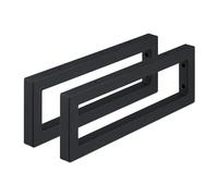 Relaxdays Escuadras Repisa, Set de 2, 45 cm, Soportes Estantes o Lavabo Pared, Acero, Sujeta Baldas Rectangulares, Negro, 100%