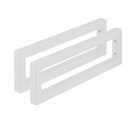 Relaxdays Escuadras Repisa, Set de 2, 50 cm, Soportes Estante, Lavabo Pared, Acero, Sujeta Baldas Rectangulares, Blanco, 100%
