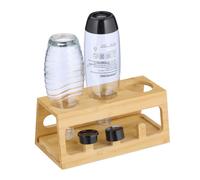 Relaxdays Escurridor de bambú para 3 botellas marrón claro