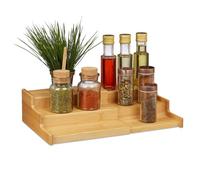 Relaxdays Especiero bambú extensible marrón claro