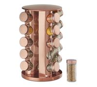 Relaxdays Especiero de color cobre con 20 botes cobre,transparente