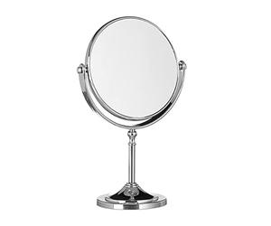 Relaxdays Espejo Aumento de Mesa, Plástico, Plateado, 28 x 18 x 10 cm