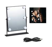 Relaxdays Espejo de Hollywood negro