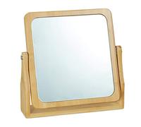 Relaxdays Espejo de Maquillaje, 360º, Rectangular, De pie, 27x26,5x7 cm, Bambú, Marrón