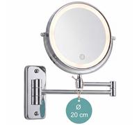 Relaxdays Espejo de maquillaje LED para pared plata