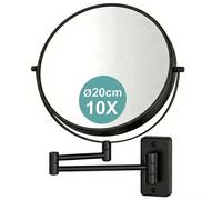 Relaxdays Espejo de pared con aumento 10x negro