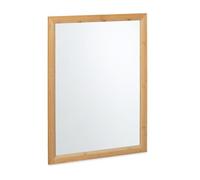 Relaxdays Wandspiegel mit Bambusrahmen Espejo Pared Colgante, Marco de Bambú, 80 x 60 cm, Decoración de Hogar, Baño, Vestidor y Pasillo, Natural, 80 x 60 x 2 cm Aprox