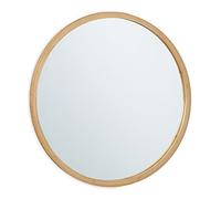Relaxdays Espejo de Pared Redondo Marco Bambú, Ø 61 cm, Decoración Hogar, Colgante, Baño, Guardarropa y Pasillo, Natural, 61 x 2 cm Aprox