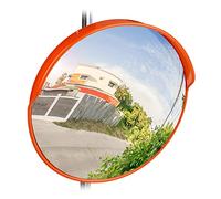 relaxdays Espejo de Seguridad, Profesional, Irrompible, Interior & Exterior, con Soporte, 45 cm, Rojo