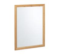 Relaxdays Wandspiegel mit Bambusrahmen Espejo Pared Colgante, Marco de Bambú, 80 x 60 cm, Decoración de Hogar, Baño, Vestidor y Pasillo, Natural, 80 x 60 x 2 cm Aprox