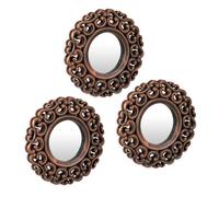 Relaxdays Espejos de pared set de 3 diseño barroco cobre,negro