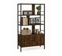 Relaxdays Estante con cajón inferior marrón oscuro,negro