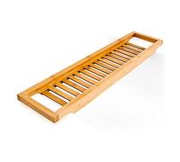 Relaxdays estante de baño de bambú, con aspecto de celosía, puente de baño para jabón o esponjas, con soportes, natural, alto x ancho x profundidad aproximadamente 4 x 64 x 15 cm