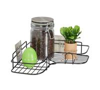 Relaxdays Estante esquinero para la cocina negro,plata