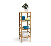 relaxdays Estante para baño 3 dif. Medidas, Medidas: 85/117/150 x 35.5 x 35.5 cm, 3.3 Kg, 4 baldas, Color Natural