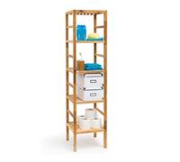 relaxdays Estante para baño 3 dif. Medidas, Medidas: 85/117/150 x 35.5 x 35.5 cm, 3.3 Kg, 5 baldas, Color Natural