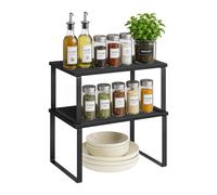 Relaxdays Estante para Especias, Juego de 2, Negro